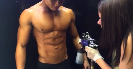 Spray tan for men